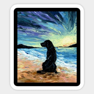 Beach Days - Black Labrador Sticker